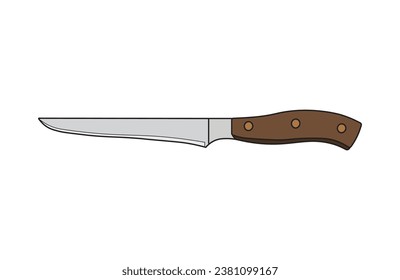 Kids drawing Cartoon Vector illustration boning knife Isolated in doodle style