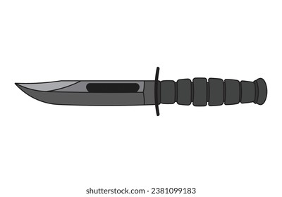 Kids drawing Cartoon Vector illustration tactical knife Isolated in doodle style
