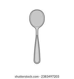 Kids drawing Cartoon Vector illustration tea spoon Isolated in doodle style