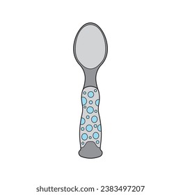 Kids drawing Cartoon Vector illustration toddler spoon Isolated in doodle style