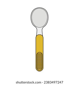 Kids drawing Cartoon Vector illustration kids spoon Isolated in doodle style