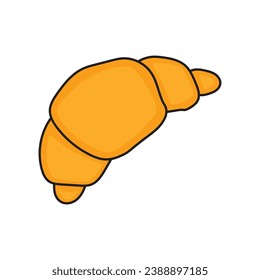 Kids drawing Cartoon Vector illustration cute croissant icon Isolated on White Background