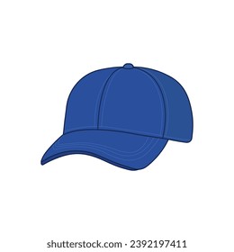 Kids drawing Cartoon Vector illustration baseball cap Isolated on White Background