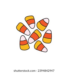 Kids drawing Cartoon Vector illustration candy corn Isolated on White Background