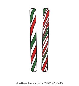 Kids drawing Cartoon Vector illustration candy stick Isolated on White Background
