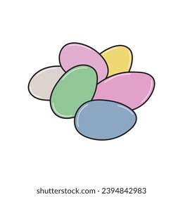 Kids drawing Cartoon Vector illustration jordan almonds Isolated on White Background