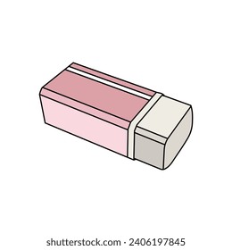 Kinder Zeichnen Cartoon Vektorgrafik süße Radiersymbol einzeln auf Weiß