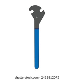Kids drawing Cartoon Vector illustration pedal wrench icon Isolated on White Background