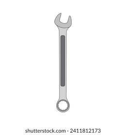 Kids drawing Cartoon Vector illustration combination wrench icon Isolated on White Background