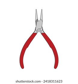 Icono de alicates de nariz de cadena de ilustraciones del vector de dibujos para niños Aislados en fondo blanco