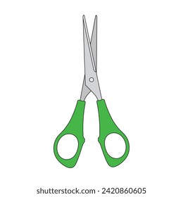 Kids drawing Cartoon Vector illustration general purpose scissors Isolated in doodle style