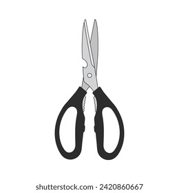 Kids drawing Cartoon Vector illustration multipurpose kitchen scissors Isolated in doodle style