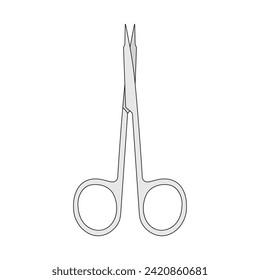 Kids drawing Cartoon Vector illustration dissection scissors Isolated in doodle style