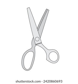 Kids drawing Cartoon Vector illustration pinking shears Isolated in doodle style