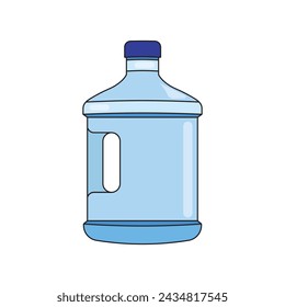 Kids drawing Cartoon Vector illustration water gallon icon Isolated on White Background