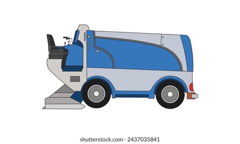 Kids drawing Cartoon Vector illustration ice resurfacer Isolated on White Background