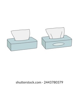 Kids drawing Cartoon Vector illustration tissue box icon Isolated on White Background