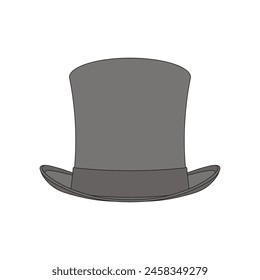 kids drawing cartoon Vector illustration top hat icon Isolated on White