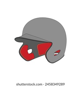 kids drawing cartoon Vector illustration baseball helmet icon Isolated on White