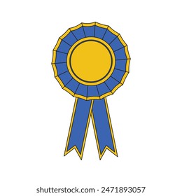 kids drawing cartoon Vector illustration award ribbon icon Isolated on White