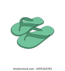 kids drawing cartoon Vector illustration sandals icon Isolated on White