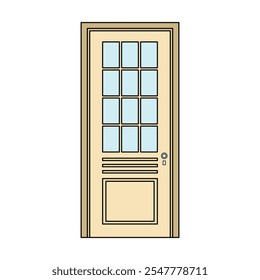 kids drawing classic door cartoon isolated