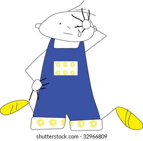 Kids drawing of crying child