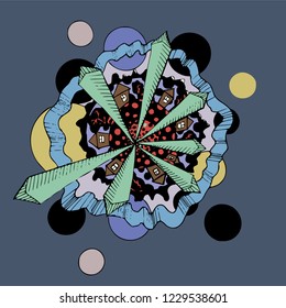 kids drawing crystal Vector hand drawn illustration, abstract style, fantasy, occultism, tattoo art, template for card, poster banner print for t-shirt. trace