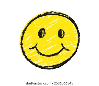 Kids drawing. Doodle emoticons. emoji character with smile face, funny face. isolated on white background. vector illustration