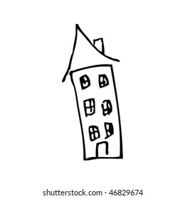 kid's drawing of a house