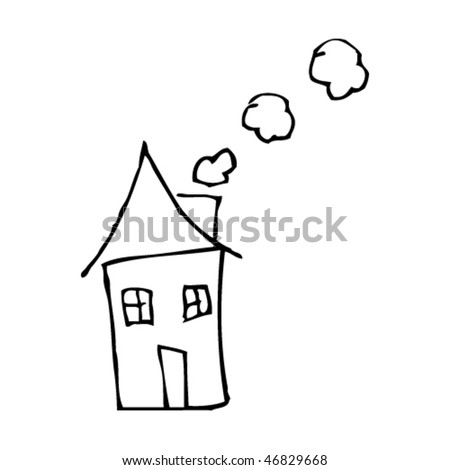  Kids Drawing House Stock Vector Royalty Free 46829668 - Shutterstock