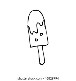 kid's drawing of an ice lolly melting