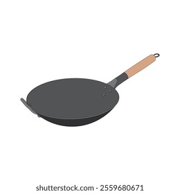 kids drawing illustration iron wok cartoon isolated