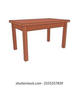 kids drawing illustration wooden table cartoon isolated
