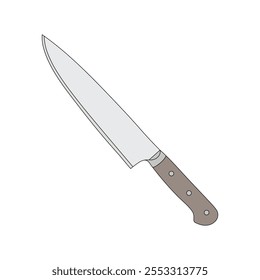 kids drawing kitchen knife cartoon isolated