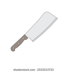 kids drawing meat cleaver cartoon isolated