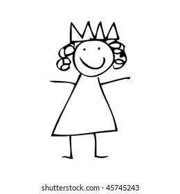 niños dibujando a una princesa
