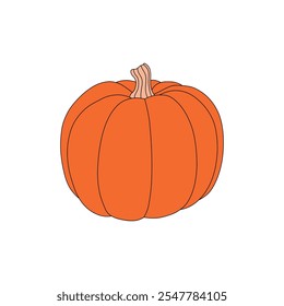 kids drawing pumpkin cartoon isolated