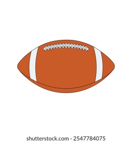 kids drawing rugby football cartoon isolated