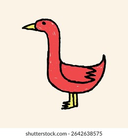 kids drawing scribble duck illustration