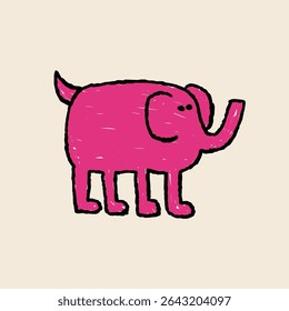 kids drawing scribble elephant illustration