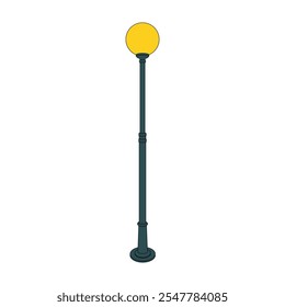 kids drawing street lamp cartoon isolated