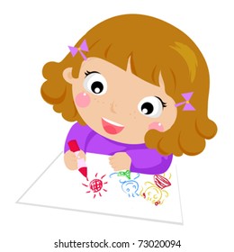Kids Drawing - Vector