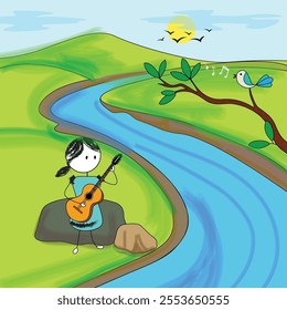 Kids drawing vector elements for kindergarten posters and banners. Children drawing style of icons.