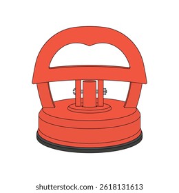 kids drawing Vector illustration car dent puller suction cup flat cartoon isolated