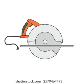 kids drawing vector illustration circular saw cartoon isolated