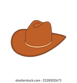 kids drawing Vector illustration cowboy hat flat cartoon isolated