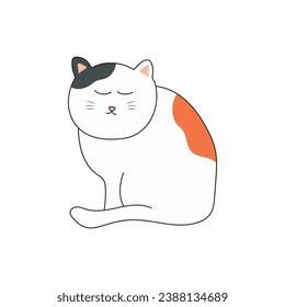dibujo infantil Ilustración vectorial gatito lindo durmiendo de pie icono al estilo doodle