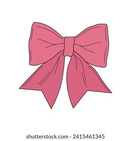 kids drawing Vector illustration cute bowtie flat cartoon isolated