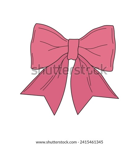 kids drawing Vector illustration cute bowtie flat cartoon isolated